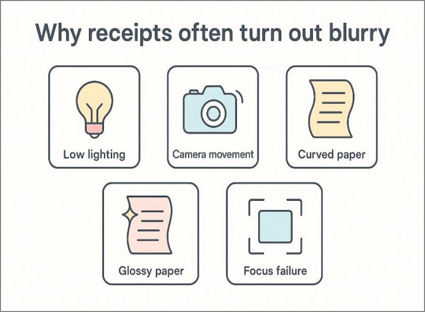 motivos pelos quais recibos ficam borrados