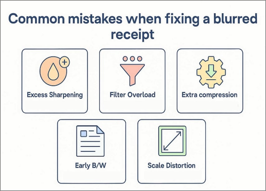 erros ao corrigir recibo borrado