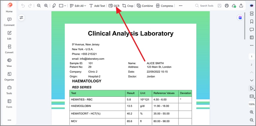 select the ocr to continue