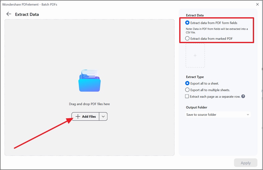 add files for batch extraction