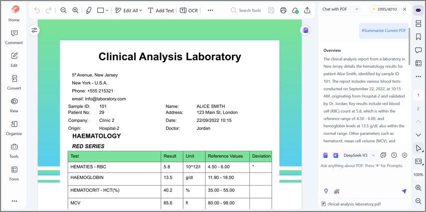 ai summarize in pdfelement