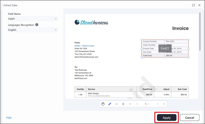 press the apply button