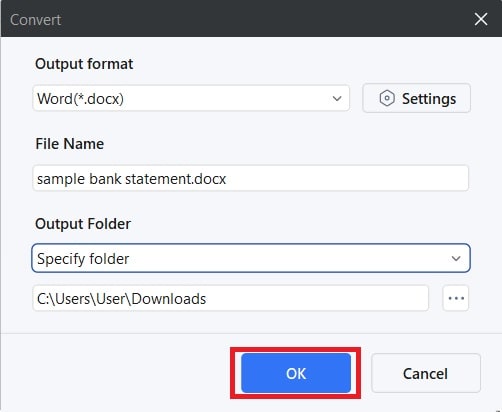 starting the file conversion process