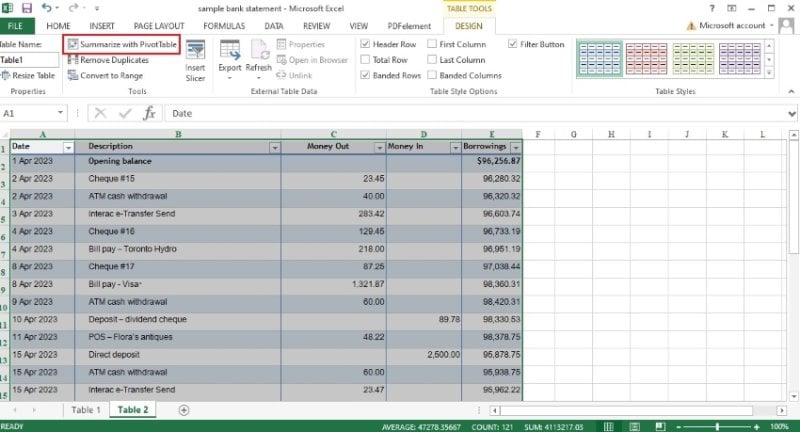 Erstellen einer Pivot-Tabelle in Microsoft Excel