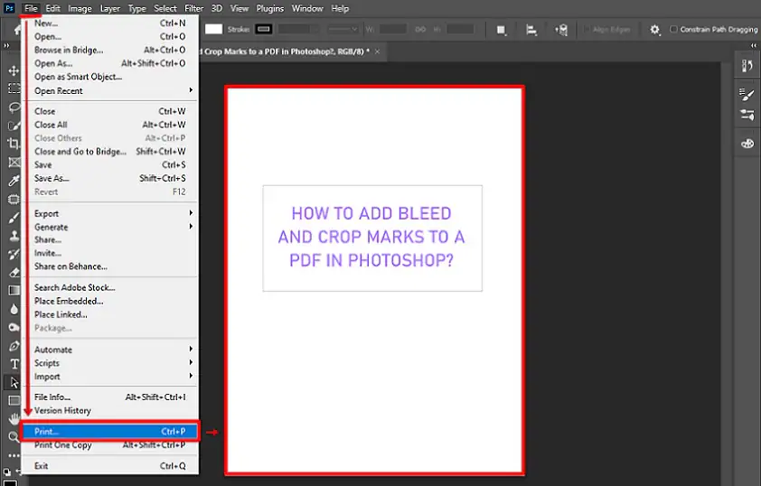 add bleed using photoshop