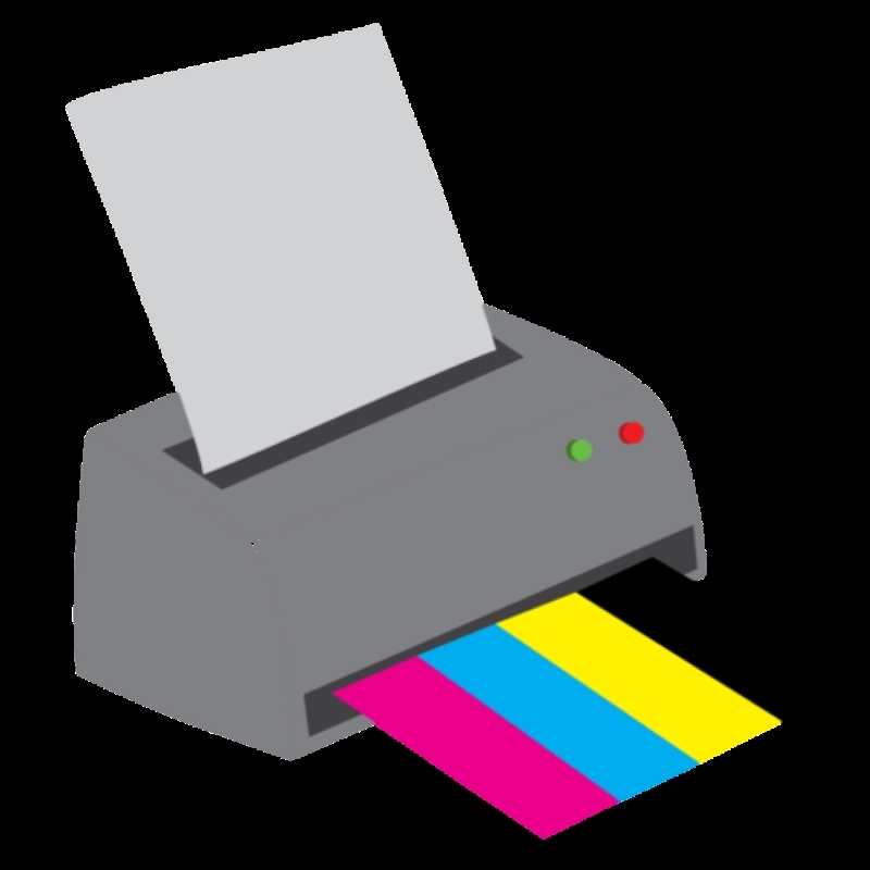 cartoon image of a functional printer
