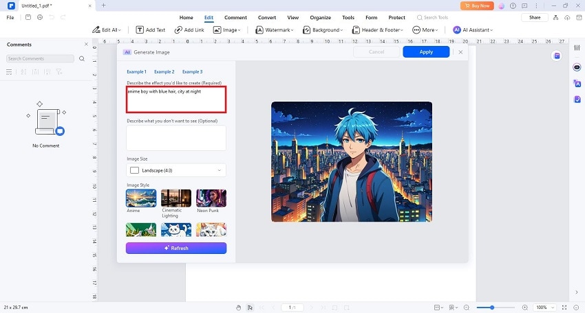 ai anime prompt for pdfelement