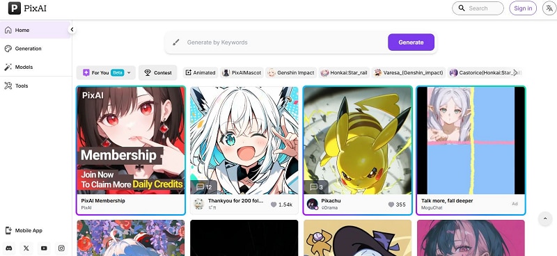 pixai ai animate image generator