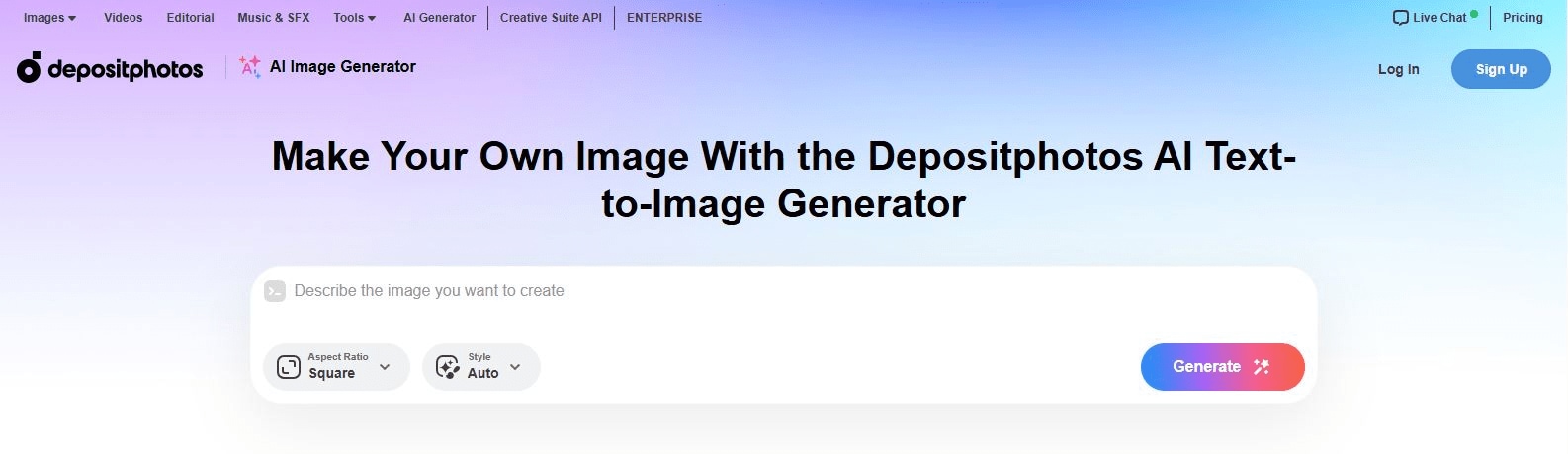 depositphotos art ai image generator