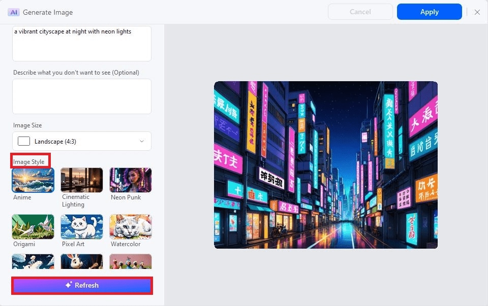 image style pdfelement ai image generator