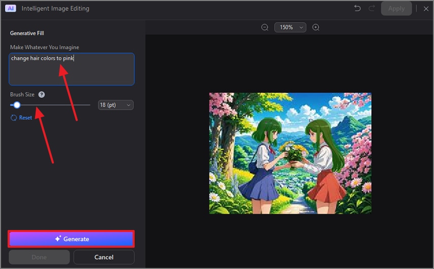 give prompt and hit generate
