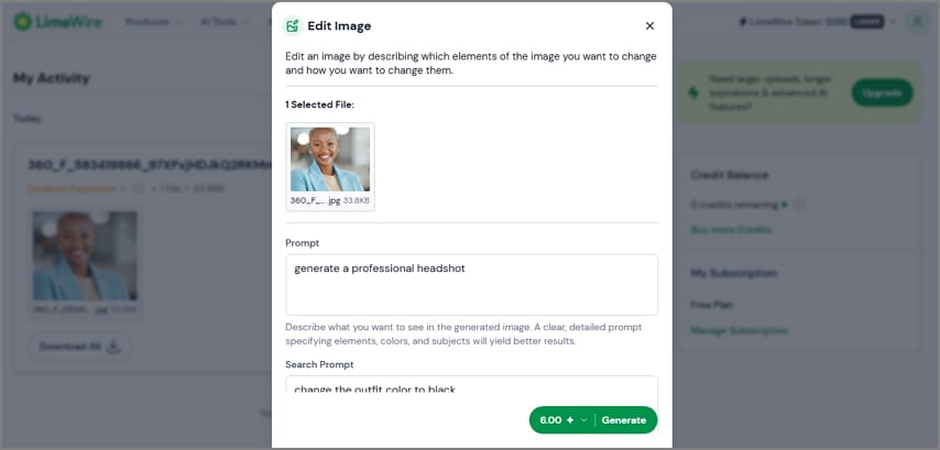 generate images with limewire
