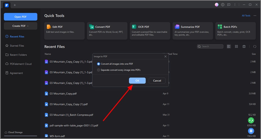 convert all images into PDF