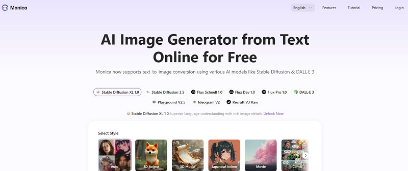 monica ai text to image tool