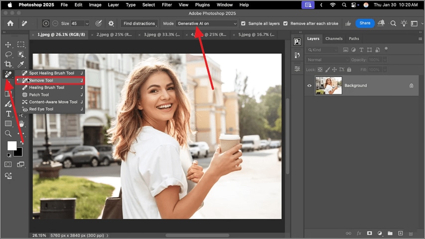 pick adobe photoshop generative fill tool