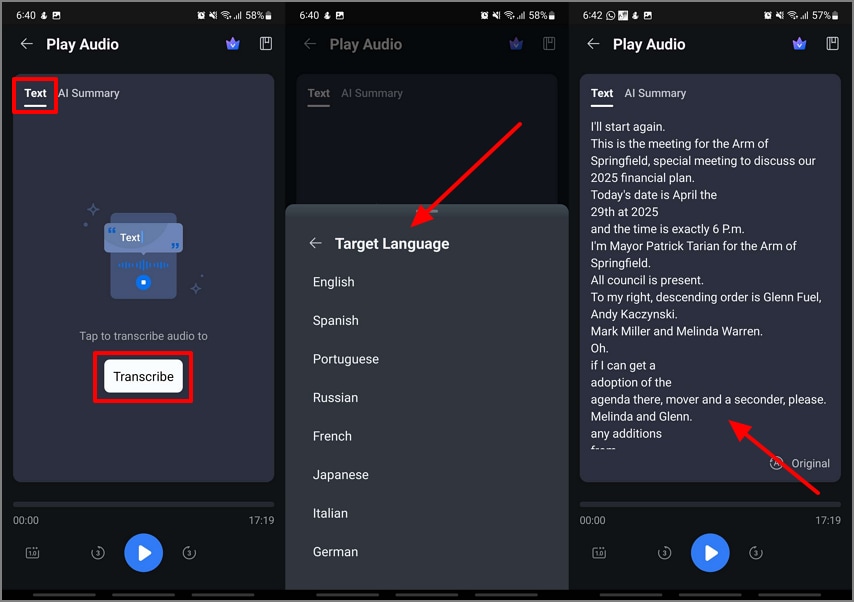live capture transcription