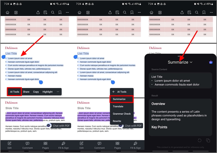 summarize ppts pdfelement