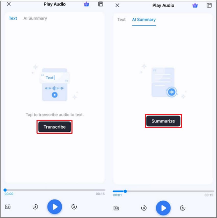 summarize the audio with ai