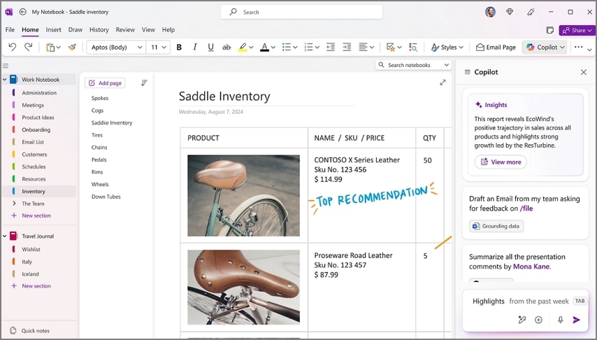 try onenote for class notes
