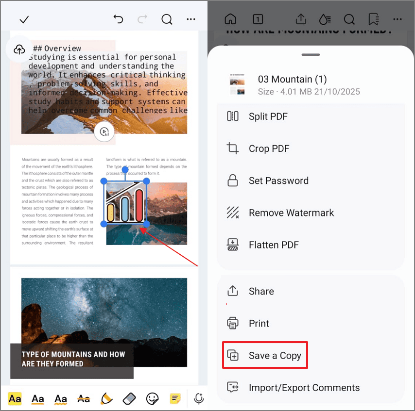 add sticker save copy pdf