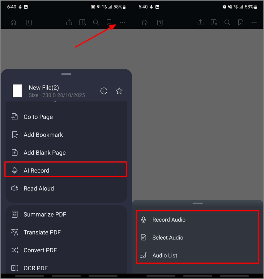 access pdfelement ai record function