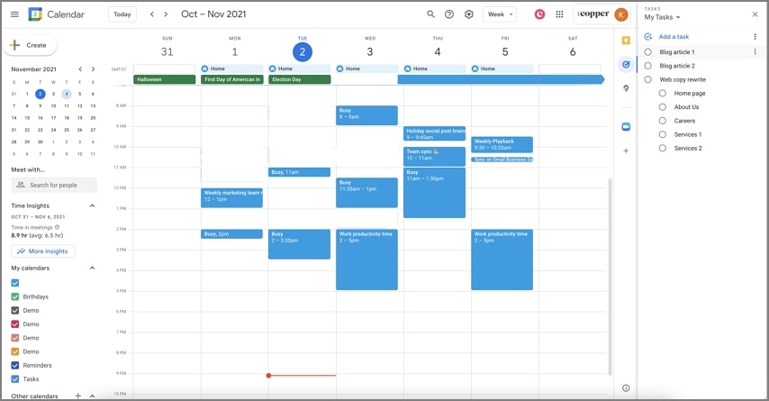 google calendar online planner