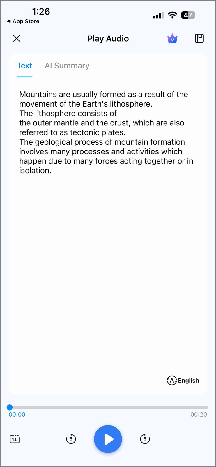 the pdfelement app transcription tool