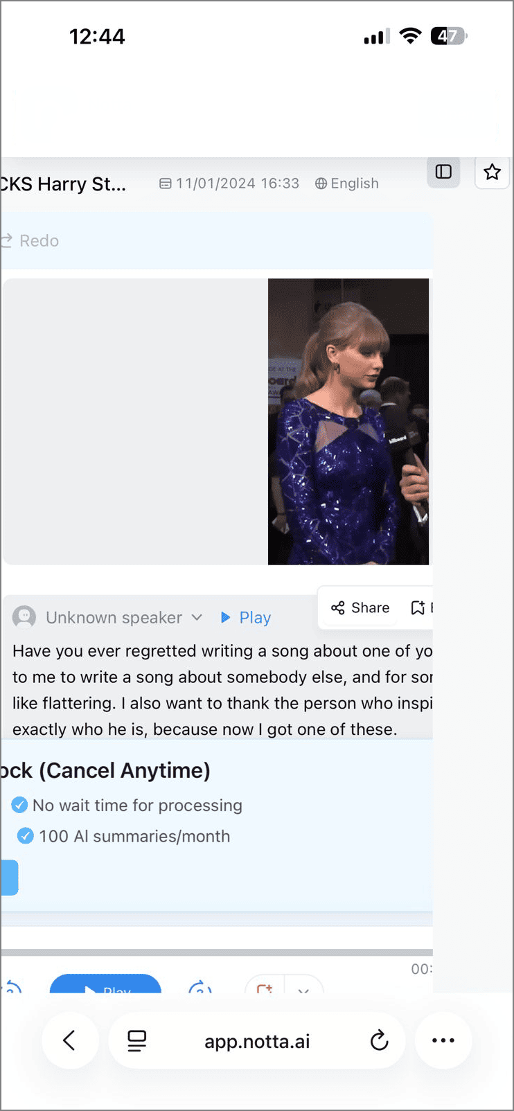 notta online multimedia transcriber