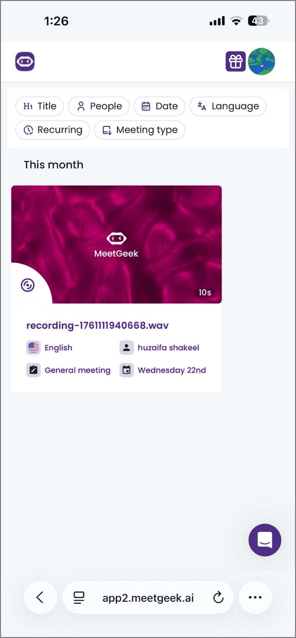 transcribe with meetgeek online