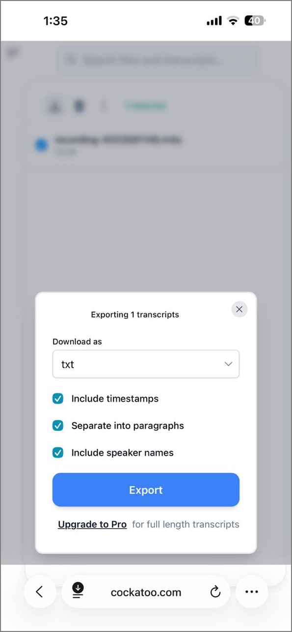 cockatoo online multimedia transcritiption