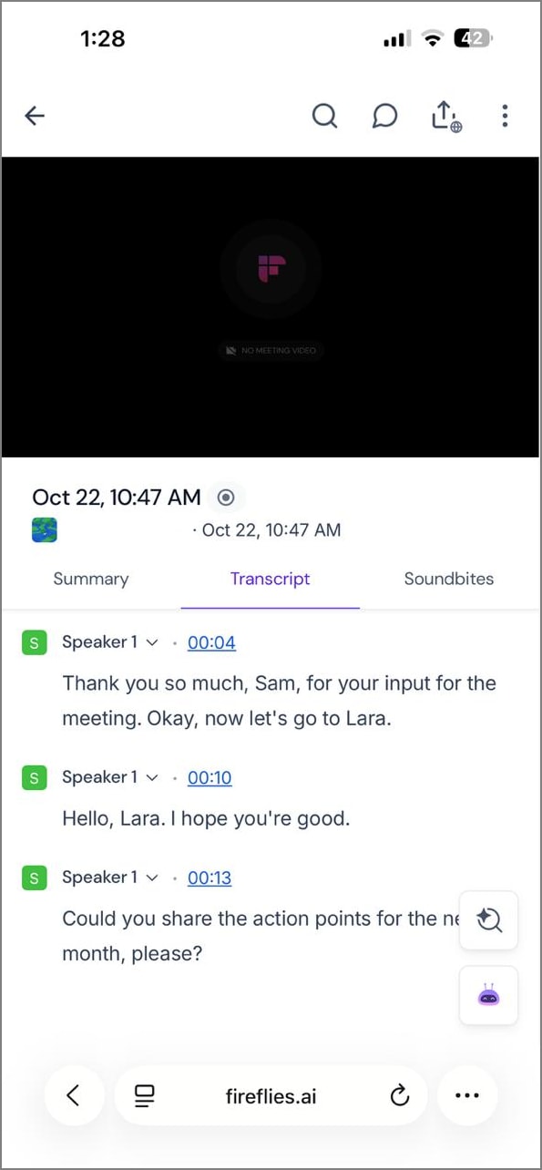 transcribe files with fireflies ai