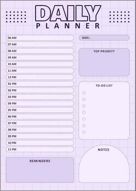 daily planner layout