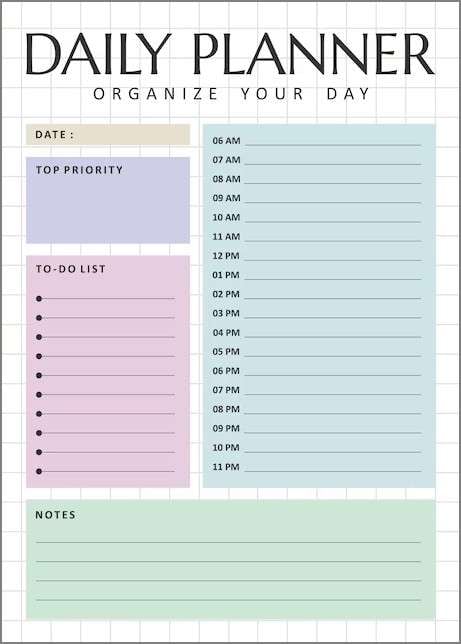 everyday planner sheet