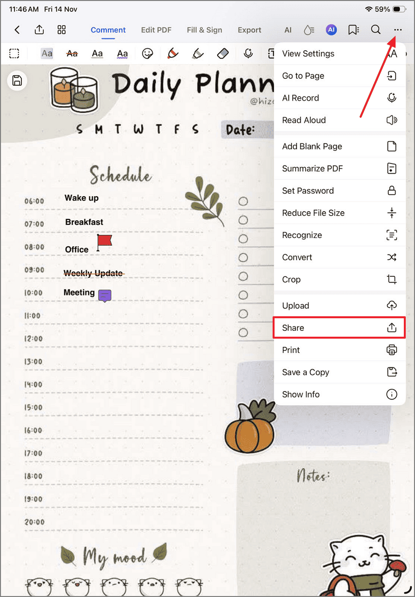 save planner as link