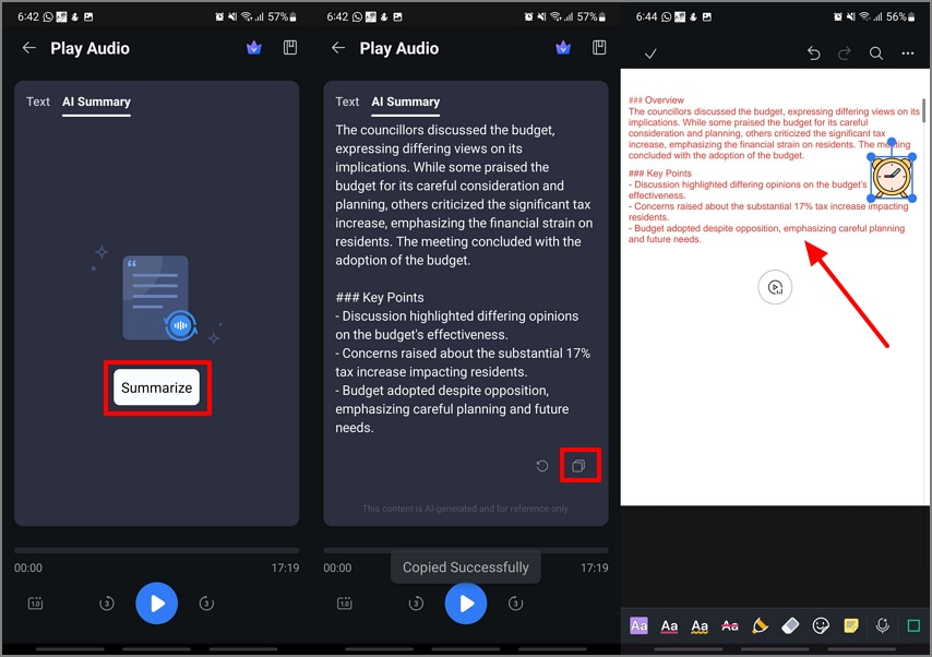 summarize documents and annotate