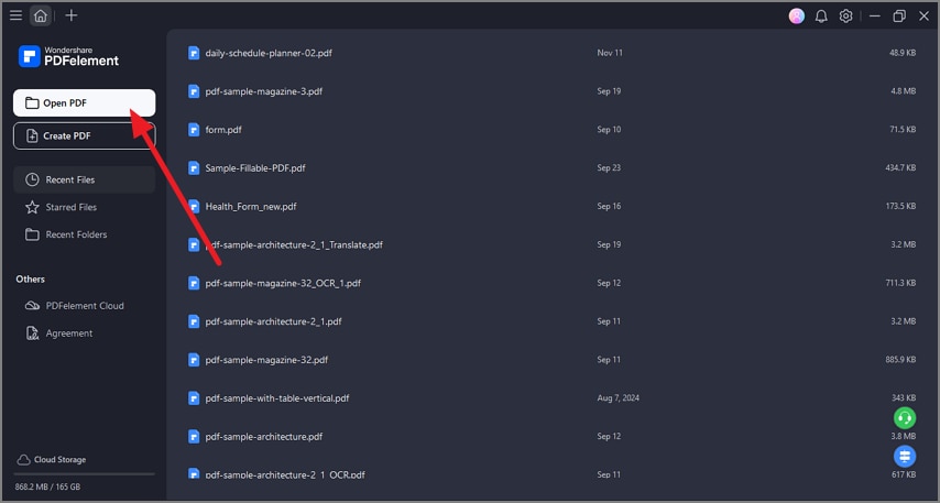 open stickers in pdfelement