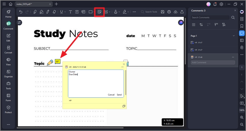 add notes with stickers