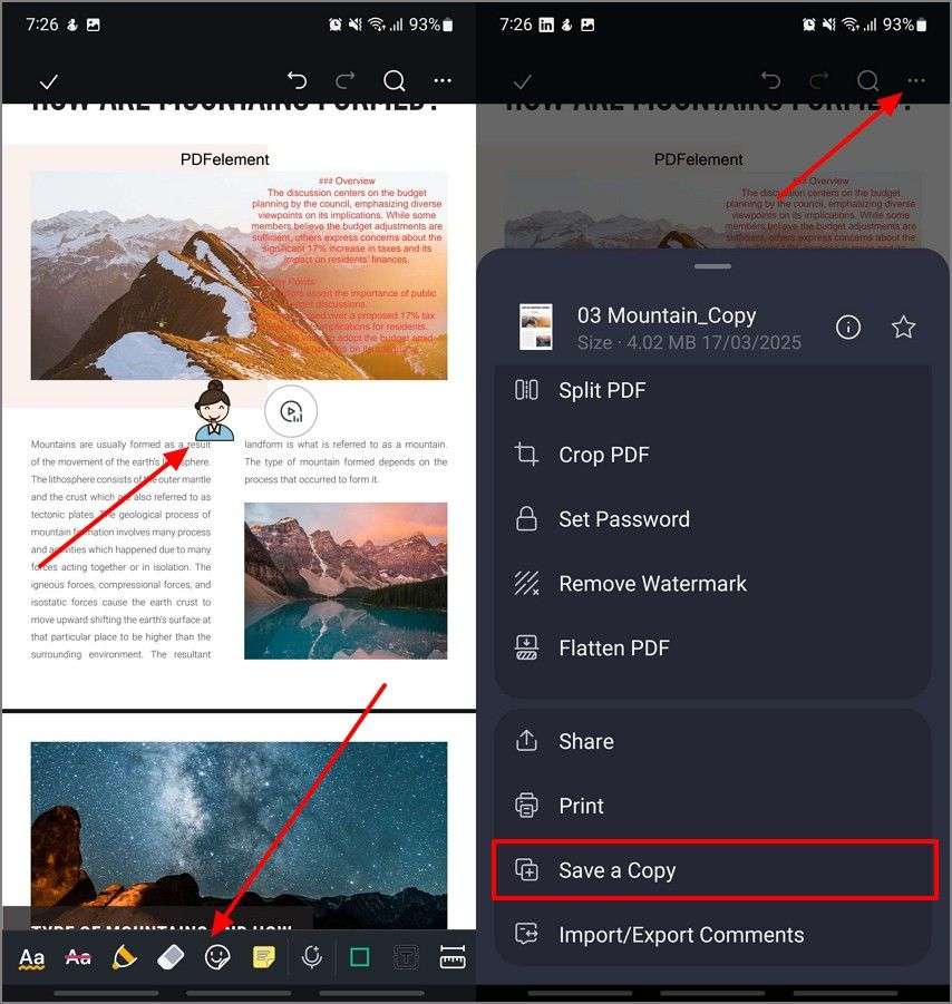 Guardar una copia de la aplicación pdfelement