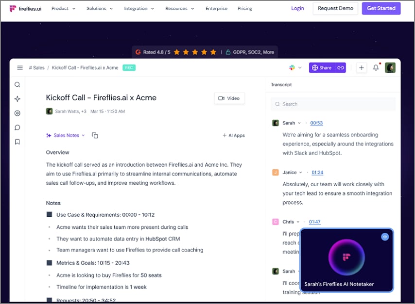fireflies ai speech to text tool