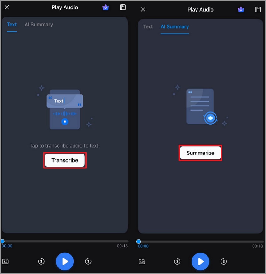 transcribe the audio with ai