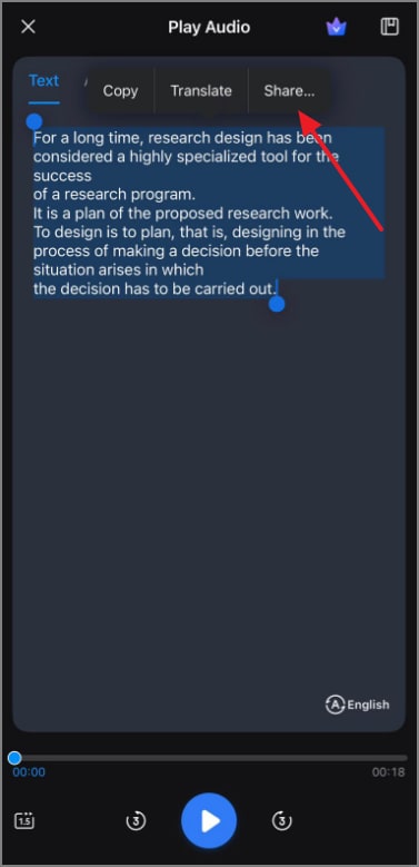 share the generated text