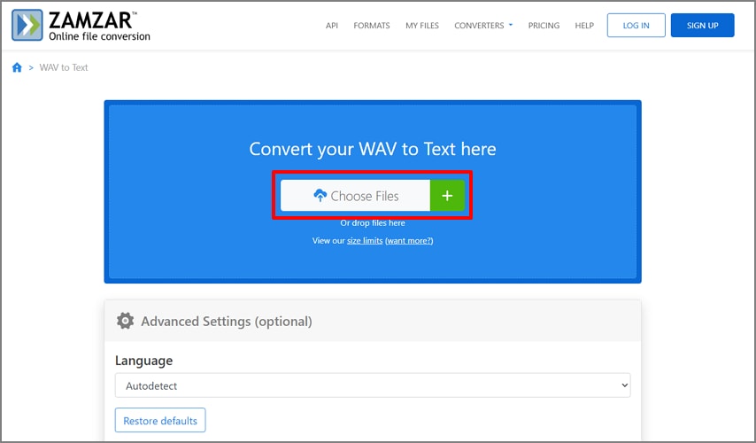 online wav to text converter zamzar