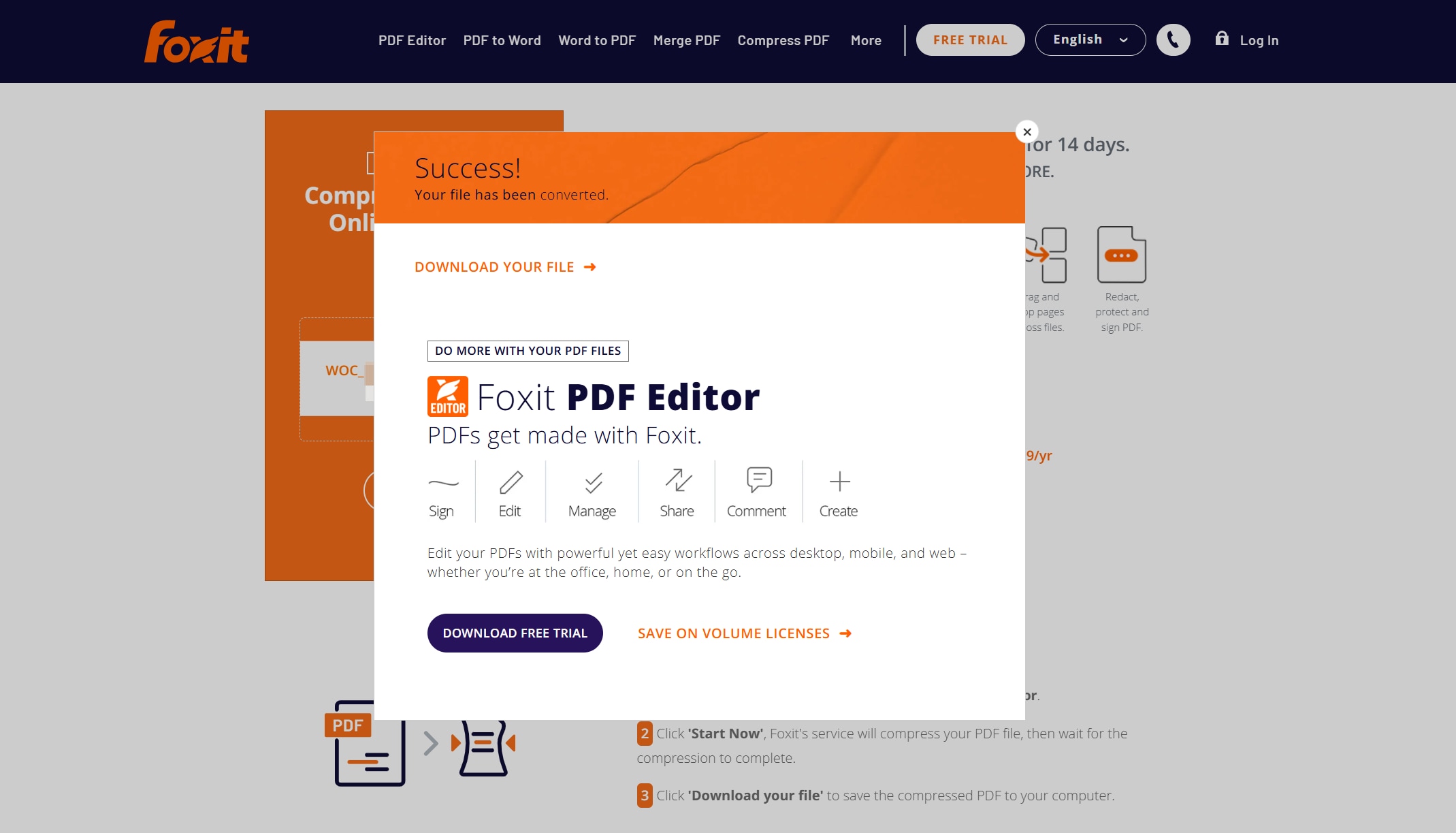 foxit pdf compressor success