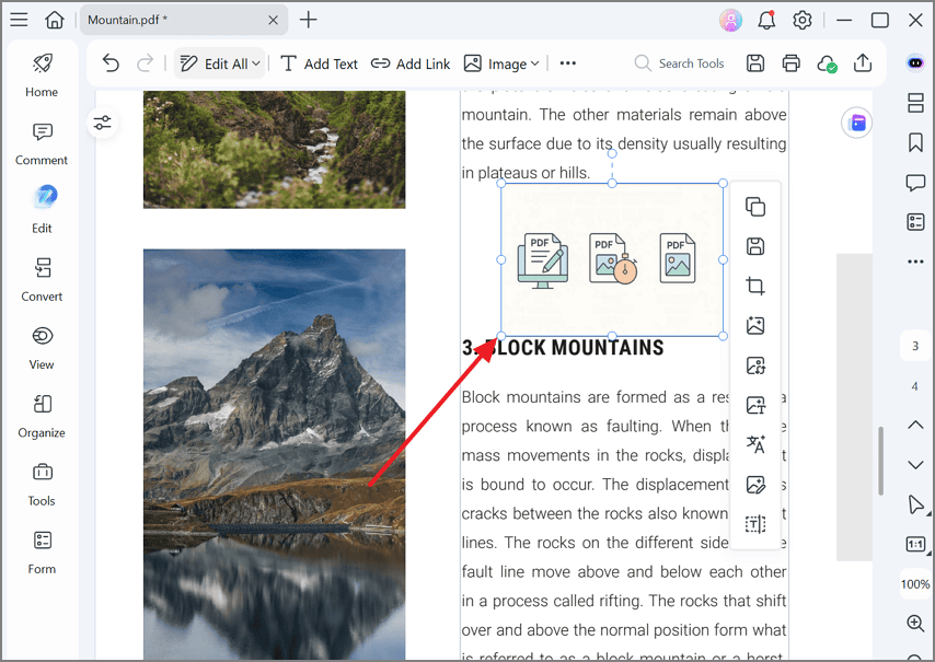 adjust PNG inside PDF page