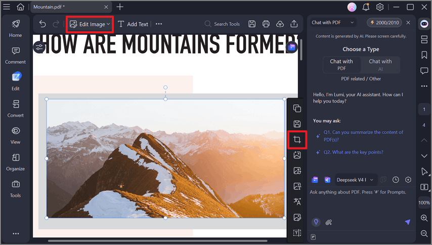 crop image in pdf
