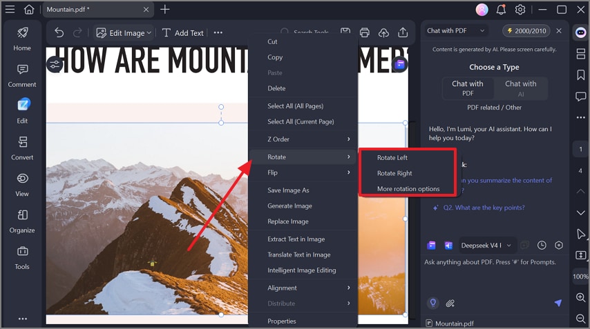 rotate image in pdf