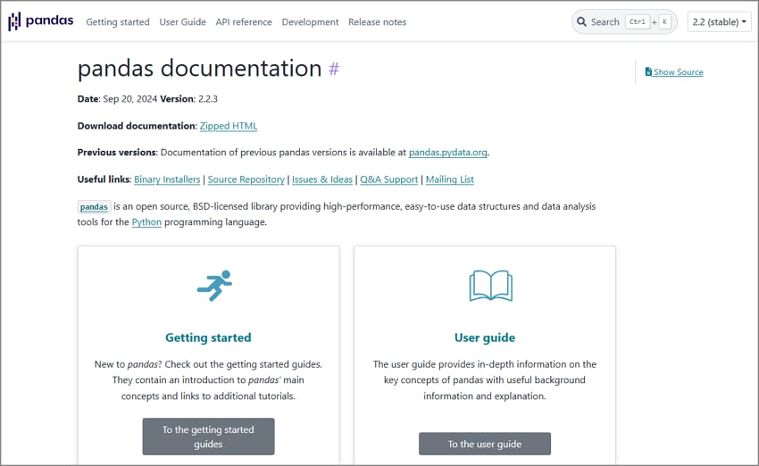 python panda toolkit