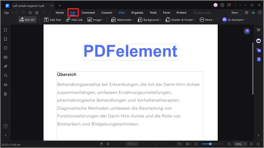 click on edit to customize file