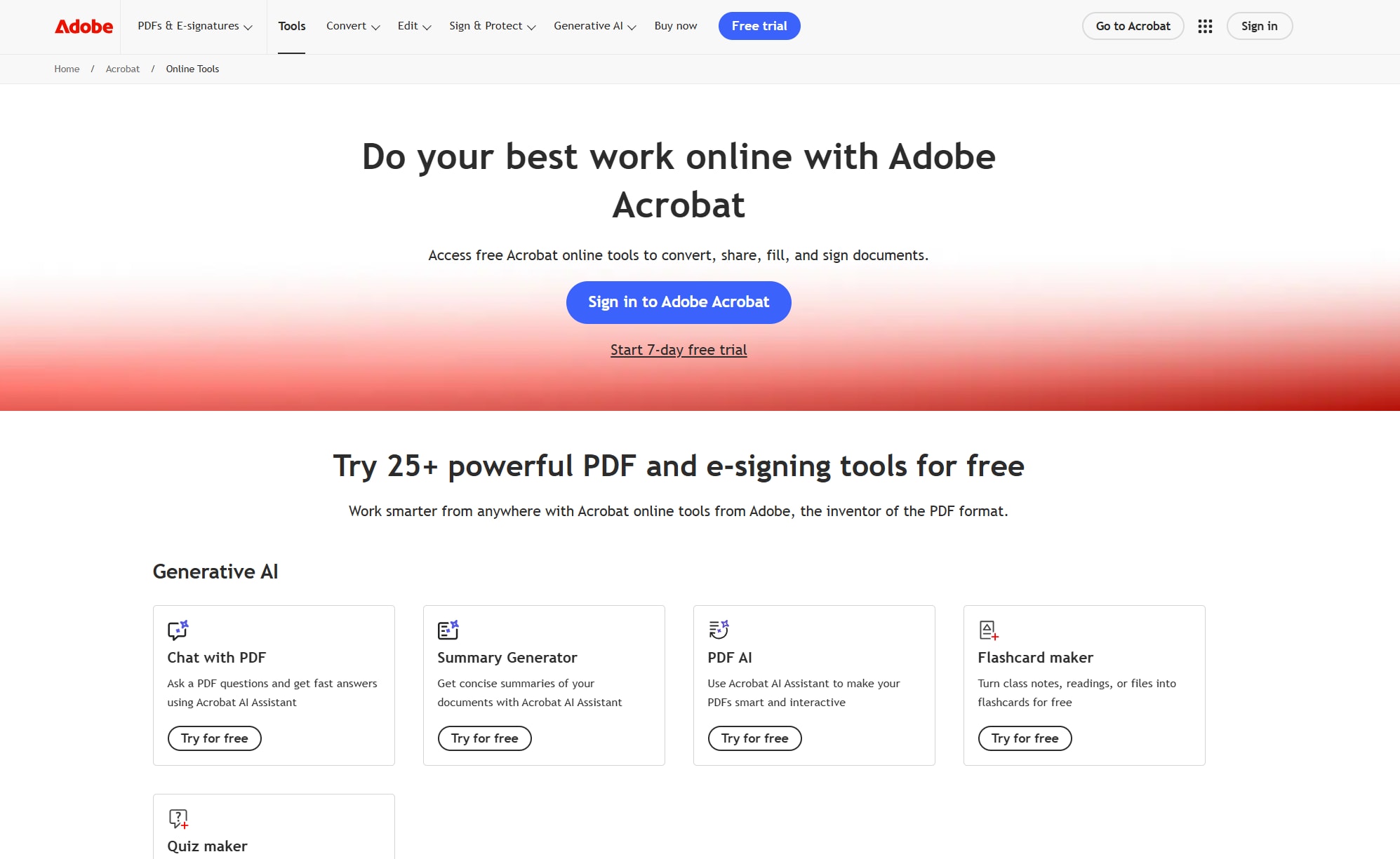 Adobe Acrobat Online OCR tool interface
