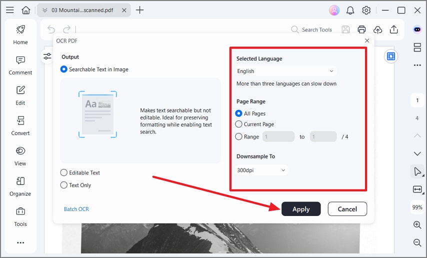 make adjustments in output options
